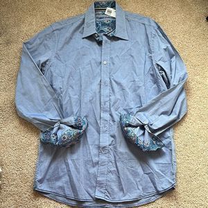 Report collection large button up with paisley accents